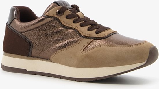 Tamaris dames sneakers met metallic details - Bruin - Maat 42