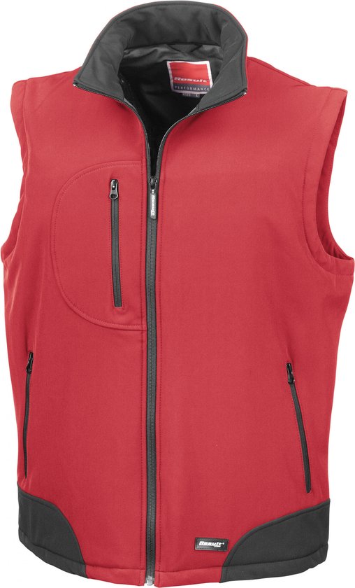 Bodywarmer Unisex S Result Mouwloos Red / Black 93% Polyester, 7% Elasthan