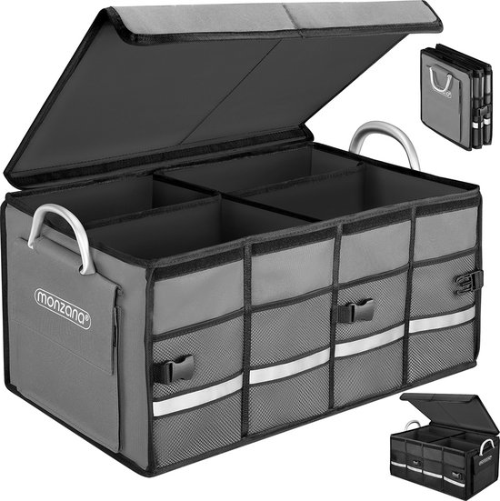 Monzana Organisateur de Coffre de Voiture Couvercle 63l Pliable renforcées Noir