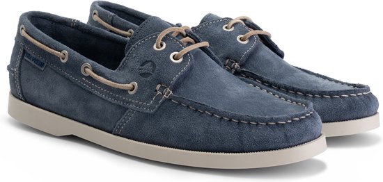 Travelin' Penzance Herenschoenen bootschoenen Suede Leer - instappers mannen - Lichtblauw - Maat 45