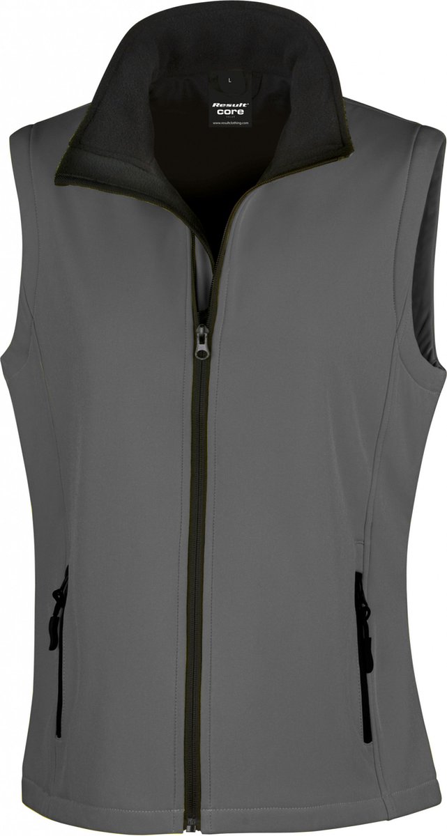 Result Women´s Printable Soft Shell Bodywarmer RT232F - CHARCOAL/BLACK - XS