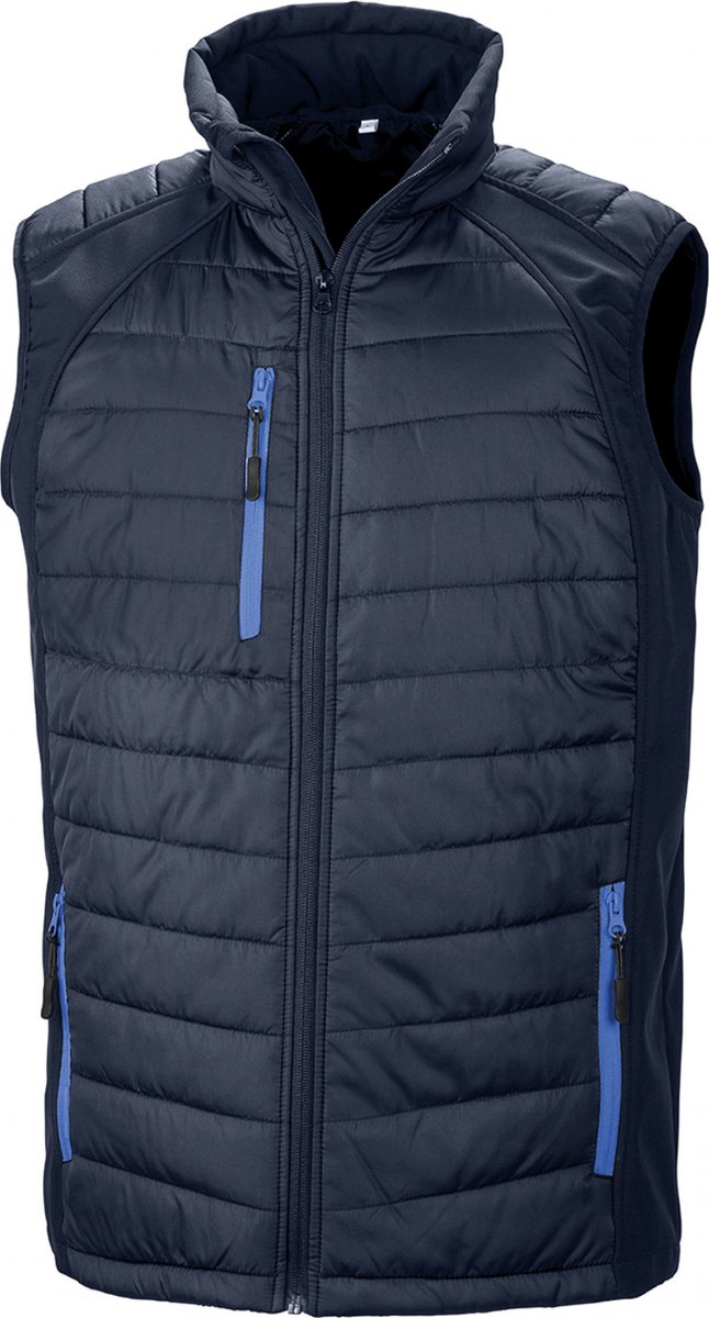Result Black compass gewatteerde softshell bodywarmer R238X - Navy / Royal - XS
