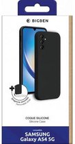 Bigben Connected, Siliconen hoesje Geschikt voor Samsung Galaxy A54 5G met bijpassende polsband, Zwart