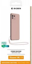Bigben Connected, Siliconen hoesje voor Xiaomi Mi 11 5G met bijpassende polsband, Roze