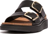 FitFlop Gen-FF Buckle Two-Bar Leather Slides ZWART - Maat 36