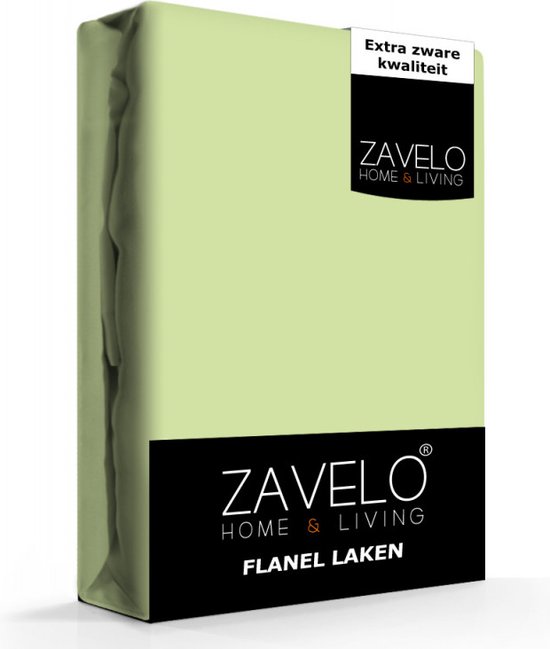 Zavelo Deluxe Flanel Laken Limoen - 1-persoons (150x260 cm) - 100% katoen - Extra Dik - Zware Kwaliteit - Hotelkwaliteit