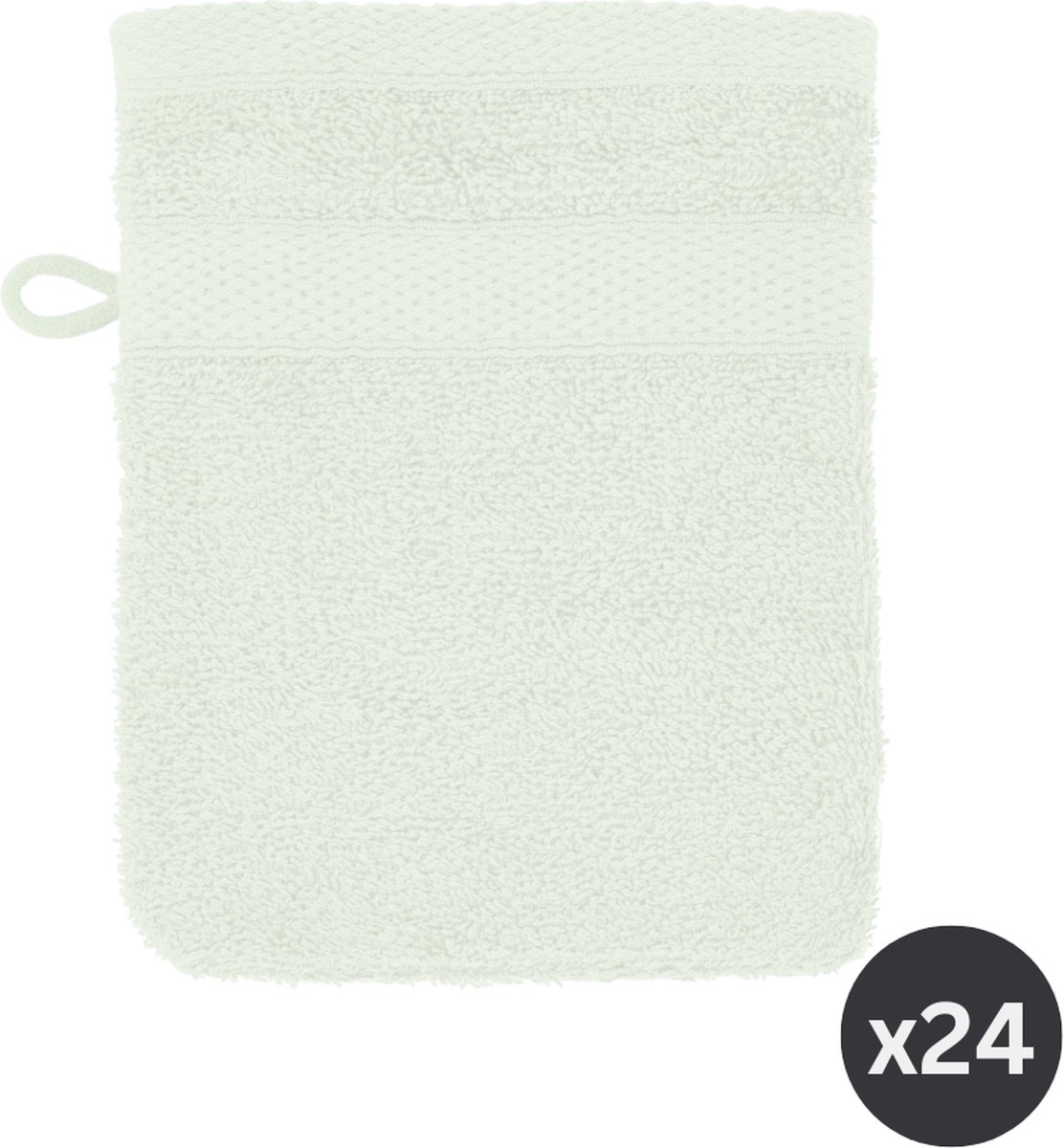 TISECO HOME STUDIO - Washand RIVA - SET/24 - 100% katoen - 450 g/m² - met ophanglus - 100% katoen - superzacht en zeer absorberend - 15x21 cm - munt