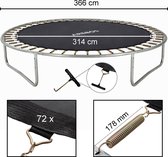 AREBOS - Trampoline Springmat - 314 cm - 72 Ogen - 178 mm Veren - voor Trampolines met Ø 366 cm