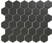 The Mosaic Factory London Hexagon - Tegel - Mozaïektegel - 28.1x32.5x0.6cm - Zwart - Mat - 0.91m²/10 Stuks