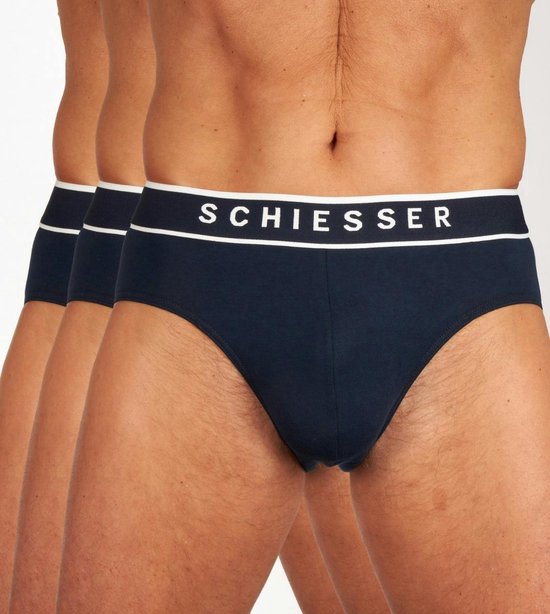 Foto: Schiesser heren rio slip organic donker blauw 3 pack maat xl