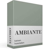 Ambiante Cotton Uni - Hoeslaken - Eenpersoons - 90x200 cm - Green