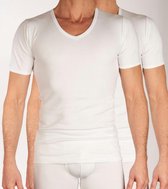 T-shirt Dulcia col V- 2 Pack White - taille L (L) - Adultes - Katoen/ élasthanne - 162.8020-L