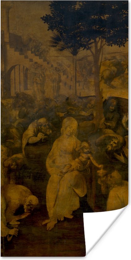 Poster Aanbidding door de Wijzen - Leonardo da Vinci - 40x80 cm