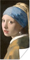Poster Meisje met de Parel - Schilderij van Johannes Vermeer - 20x40 cm