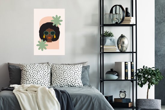 Affiche Femme - Été - Fleurs - 60x90 cm
