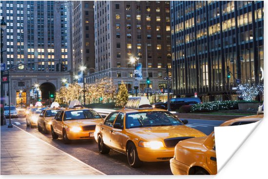 Taxi stand in New York City Poster 150x75 cm - Foto print op Poster (wanddecoratie)