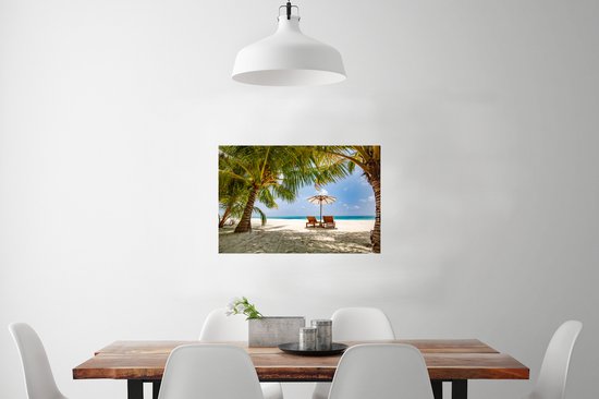 Chaises de plage sur une plage tropicale 60x40 cm / Mer et plage