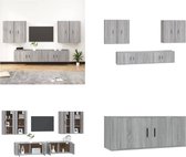 vidaXL 6-delige Tv-meubelset bewerkt hout grijs sonoma eikenkleurig - Tv-kast - Tv-kasten - Tv-meubel - Hifi-meubel