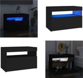vidaXL Tv-meubel met LED-verlichting 60x35x40 cm zwart - Tv-kast - Tv-kasten - Televisiekast - Televisiekasten
