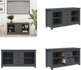 vidaXL Tv-meubel 103x36-5x52 cm massief grenenhout grijs - Tv-kast - Tv-kasten - Tv-meubel - Hifi-meubel