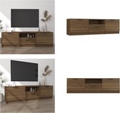 vidaXL Tv-meubel 140x35x40 cm bewerkt hout bruineikenkleurig - Tv-kast - Tv-kasten - Tv-meubel - Hifi-meubel