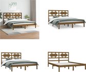 vidaXL Bedframe massief grenenhout honingbruin 200x200 cm - Bedframe - Bedframes - Tweepersoonsbed - Bed
