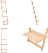 vidaXL Wandrek ladder 41-5x30x176 cm cederhout - Leunkast - Leunkasten - Decoratieve Ladder - Decoratieve Ladders