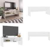 vidaXL Tv-meubel 100x40x40 cm bewerkt hout wit - Tv-meubel - Tv-meubels - Tv-meubelen - Tv-meubilair