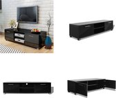 vidaXL Tv-meubel 120x40-3x34-7 cm hoogglans zwart - Tv-kast - Tv-kasten - Hifi-kast - Hifi-kasten