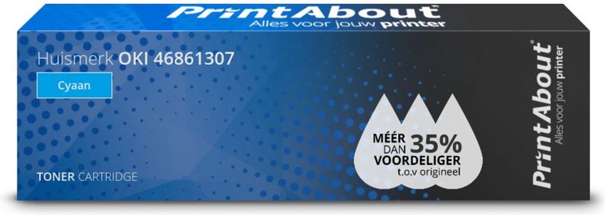 PrintAbout huismerk Toner 46861307 Cyaan geschikt voor OKI