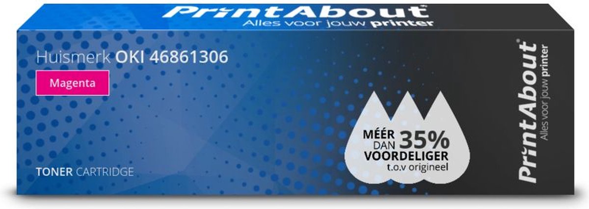 PrintAbout huismerk Toner 46861306 Magenta geschikt voor OKI
