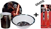 Set Mélamine Star Wars 3 + 1 Assiette Offerte - Kom et Tasse + Couverts Couverts