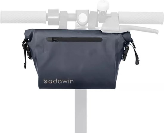 Badawin - Stuurtas "Tess" - Donkerblauw - Waterdichte frametas met veel ruimte - 3l volume - Afneembaar - Draagtas - - fietstas met reflectoren en praktische vakken