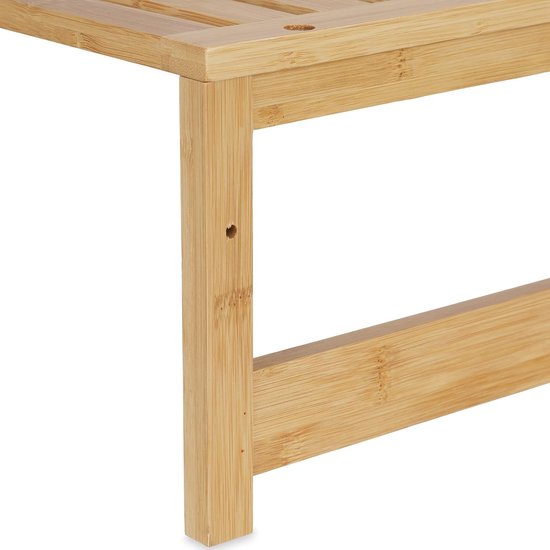 Decopatent® - Doucherek Voor Over Douchekop - 2 Laags Legplanken - Doucherekje Hangend Douchestang Bamboe Hout Douchemandje 2