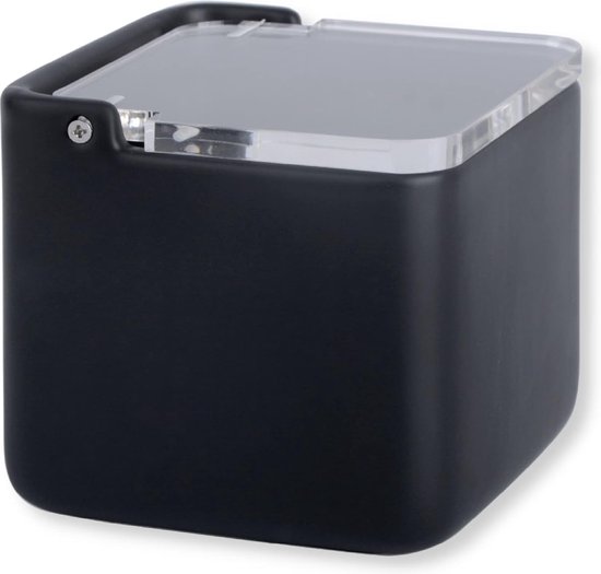 Salière Versa Avec Couvercle – Gris Céramique, 8,8 X 8,5 X 8,8 Cm, Moderne