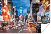 Times Square in new York met felgekleurde reclameborden Poster 120x80 cm - Foto print op Poster (wanddecoratie woonkamer / slaapkamer) / Amerikaanse steden Poster