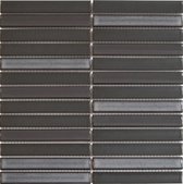 The Mosaic Factory Sevilla KitKat - Wandtegels - 29,6x29,9x0,8cm - Carbon Shades of Gray - 0,89m²/10 vellen