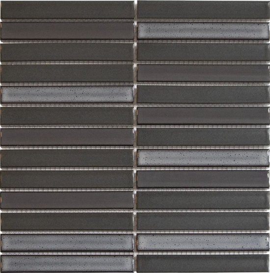 Foto: The mosaic factory sevilla kitkat wandtegels 29 6x29 9x0 8cm carbon shades of gray 0 89m 10 vellen