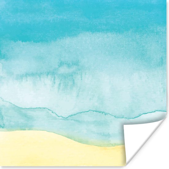 Affiche Plage - Mer - Aquarelle - 50x50 cm