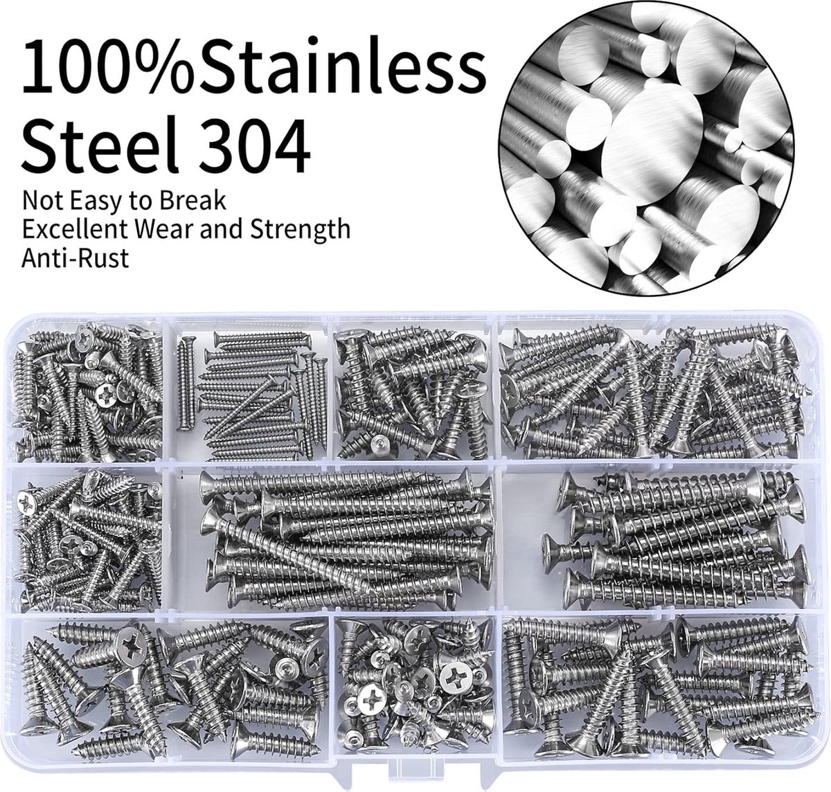 schroeven - zelftappende schroeven-assortimentset, 285 stuks
