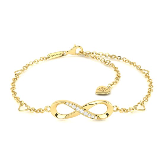 SERASAR Zilveren Dames Enkelbandje [Infinity] met Oneindigheidssymbool - Goud - 18-Karaats Gouden Sieraden