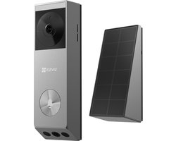 EZVIZ EP3X Pro – Draadloze Video Deurbel – Dual-Lens 2K HD – Geen Abonnement – 32GB Opslag – AI Detectie – Incl. Zonnepaneel – Zilver – 1 Stuk