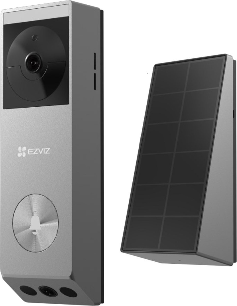 EZVIZ EP3X Pro – Draadloze Video Deurbel – Dual-Lens 2K HD – Geen Abonnement – 32GB Opslag – AI Detectie - Incl. Zonnepaneel