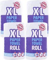 Keukenpapier XL -4 Rollen van 100 Vellen, 3-laags, Extra Grote Rol