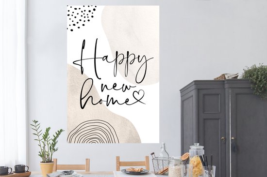 Poster Happiness - Nieuw huis - Spreuken - 120x180 cm XXL