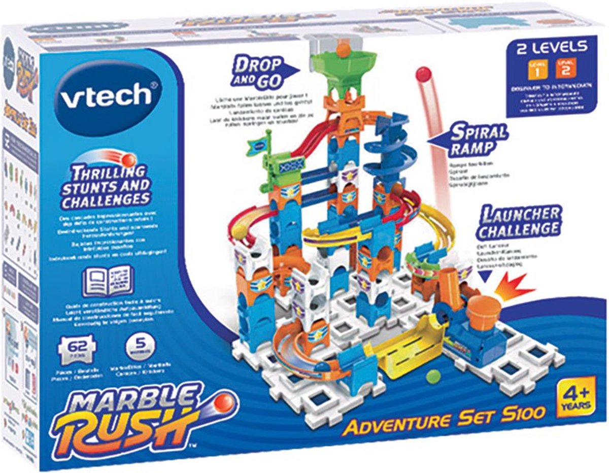 Vtech Marble Rush Rocket Set M100E Interactieve knikkerbaan met spannende baanelementen, verschillende opbouwmogelijkheden en Licht-Geluidseffecten, voor kinderen van 4 tot 12 jaar : Vtech Vtech Marble Rush Rocket Set M100E Interactieve knikkerbaan met spannende baanelementen, verschillende opbouwmogelijkheden en Licht-Geluidseffecten, voor kinderen van 4 tot 12 jaar : Vtech