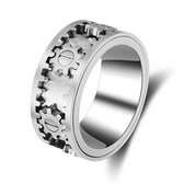 Anxiety Ring - (Schakels) - Stress Ring - Fidget Ring - Draaibare Ring - Spinning Ring - Spinner Ring - Zilver Kleurig - (19.00 mm / maat 60)