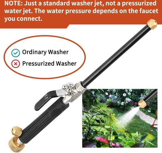 Draagbare Hydro Jet Hogedrukreiniger Gun Hogedrukreiniger Wand Extension, hogedrukreiniger pistool met 2 slangsproeiers - Hogedrukslang mondstuk bevestiging voor tuinslang en autowassen — afbeelding 4