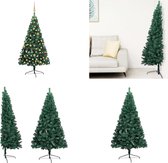 vidaXL Kunstkerstboom met LED's en kerstballen half 120 cm groen - Kunstkerstboom - Kunstkerstbomen - Kerstboom - Kerstdecoratie