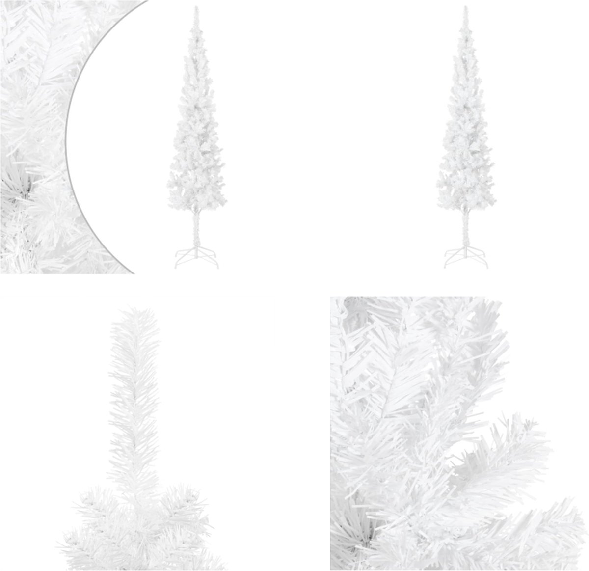 vidaXL Kerstboom smal 210 cm wit - Kerstboom - Kerstbomen - Smalle Kerstboom - Smalle Kerstbomen